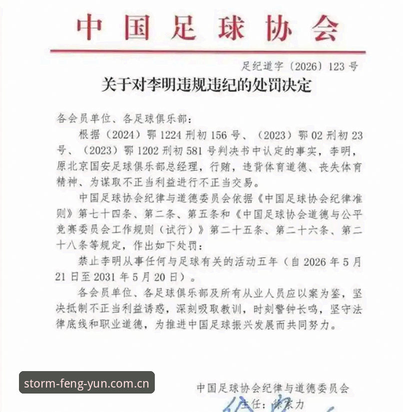 风云体育官网注册 中国足协第三批禁足名单详解:65人受罚,行业反腐进入深水区